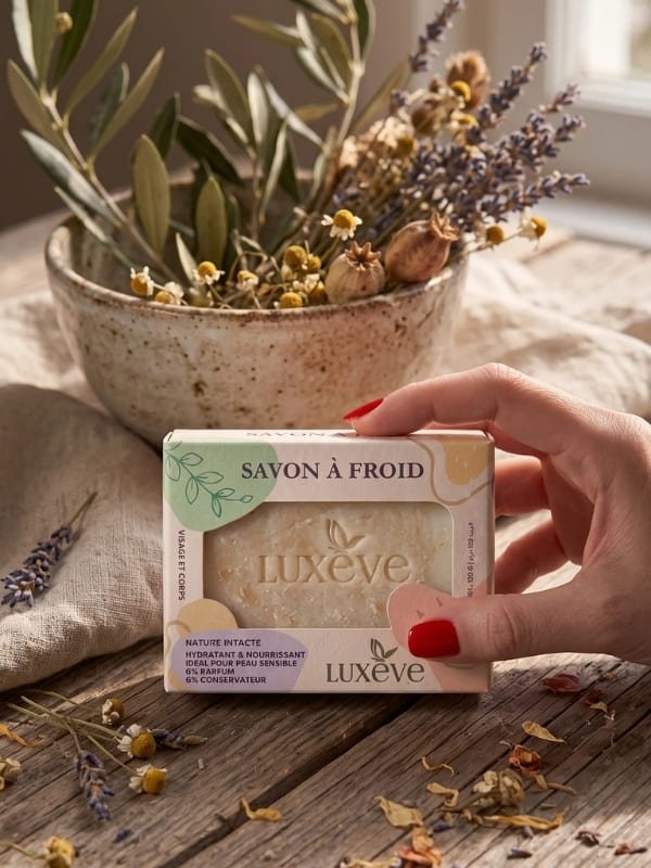 Savon à froid naturel Luxève, fabriqué à la main à Tunis